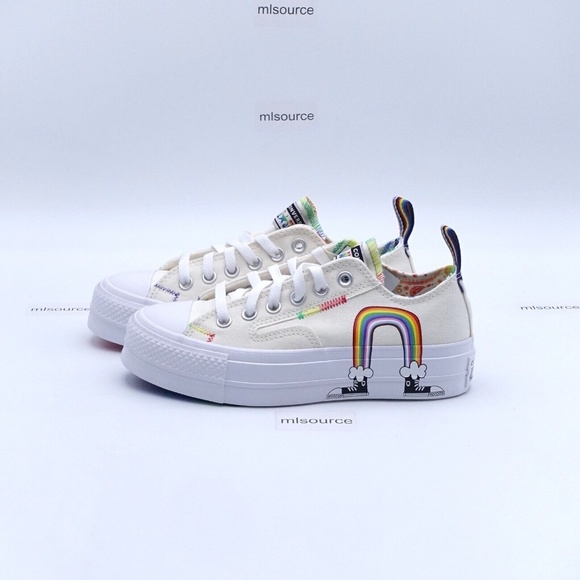 NEW Converse Chuck Taylor All Star Lift Low Pride Plarform Sneakers - Picture 1 of 6